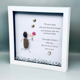 Retirement Gift, Good Luck Present, Pebble Art Picture Framed Poem, Wall Art, Home Decor Gift - thumbnail 3