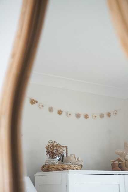 Daisy Chain Bunting - Boho Nursery Decor - Felt Garland Baby Girl Wall Hanging - image 1