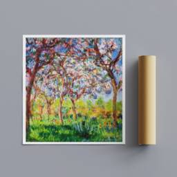 Monet Spring in Giverny Canvas Print - Black Cat Funny Wall Art - thumbnail 3