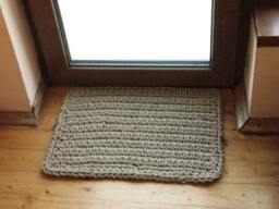 Crochet Jute Door Rug/Jute Rope Doormat Welcome /Indoor Outdoor Mat 100% Natural Materials Custom Sizes - thumbnail 1