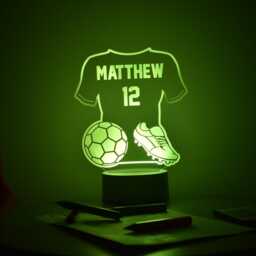 Personalised Football Shirt Led Night Light Engraved Illusion Lamp - thumbnail 3