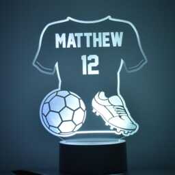 Personalised Football Shirt Led Night Light Engraved Illusion Lamp - thumbnail 2