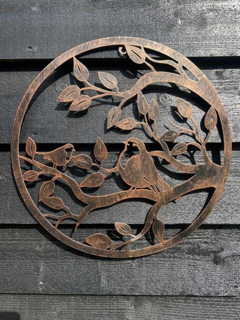 40cm Wall Art Bronze Robins Robin Nature Bird Garden Home Gift - image 1