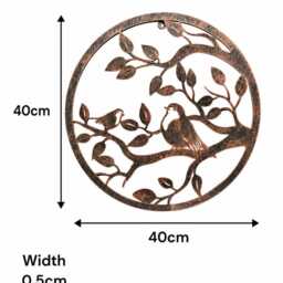 40cm Wall Art Bronze Robins Robin Nature Bird Garden Home Gift - thumbnail 2