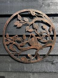 40cm Wall Art Bronze Robins Robin Nature Bird Garden Home Gift - thumbnail 1