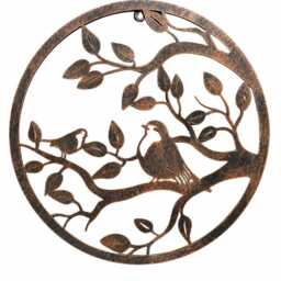 40cm Wall Art Bronze Robins Robin Nature Bird Garden Home Gift - thumbnail 4