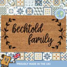 Customised Vine Family Name Door Mat, Durable Doormat, Custom Made, Coir Product, Personalised Rug, Porch Decoration - thumbnail 1