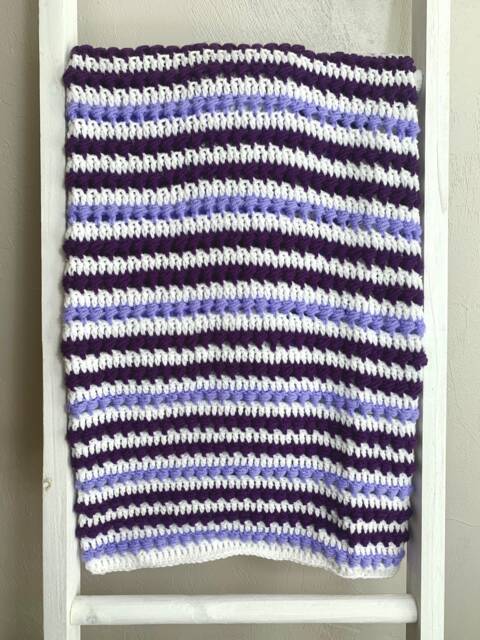 Purple & White Baby Blanket - image 1