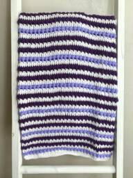 Purple & White Baby Blanket - thumbnail 1