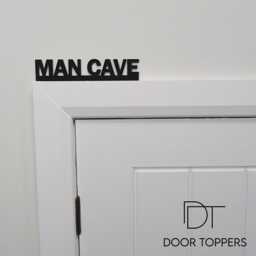 Man Cave Door Topper - Funny Black Acrylic Sign Home Bar, Shed, Garage & Games Room Decor Dad, Husband & Father's Day Gift - thumbnail 1