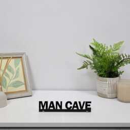 Man Cave Door Topper - Funny Black Acrylic Sign Home Bar, Shed, Garage & Games Room Decor Dad, Husband & Father's Day Gift - thumbnail 3