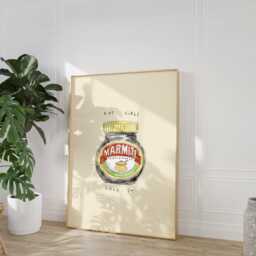 Hot Girls Love It Marmite Wall Print - Vegemite Illustration Food Poster Gifts For Foodie Gift Idea Toast Lover - thumbnail 3