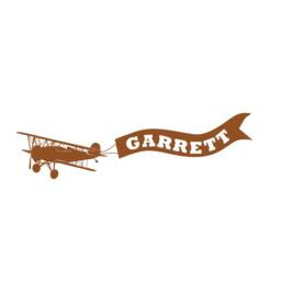 Turn Of The Century Bi-Plane Banner With Personalized Name - Wall Decal Custom Vinyl Art Stickers - thumbnail 3