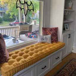 Custom Bay Window Seat Cushion French Style Cotton Bench Cushion - thumbnail 1