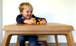 Small Mid-Century Modern Contempoary Childrens Table Desk in Solid American White Oak Wood