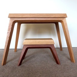 Small Mid-Century Modern Contempoary Childrens Table Desk in Solid American White Oak Wood - thumbnail 2