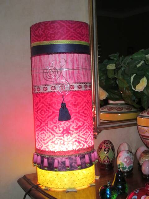"Colorful Table Lamp, Made Of Quality Japanese & Nepalese Paper. Created By Me, ""Olgane" - image 1