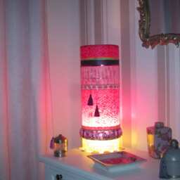 "Colorful Table Lamp, Made Of Quality Japanese & Nepalese Paper. Created By Me, ""Olgane" - thumbnail 2