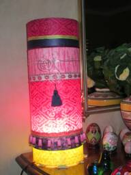 "Colorful Table Lamp, Made Of Quality Japanese & Nepalese Paper. Created By Me, ""Olgane" - thumbnail 1