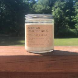 Caribbean Teakwood Soy Candle - Masculine Amber, Tobacco, Musk Scent - thumbnail 3