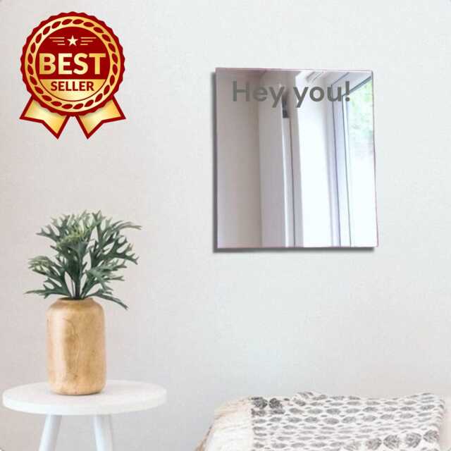 Square Acrylic Wall Mirror Personalized Engraving, Shatterproof - image 1