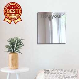 Square Acrylic Wall Mirror Personalized Engraving, Shatterproof - thumbnail 1