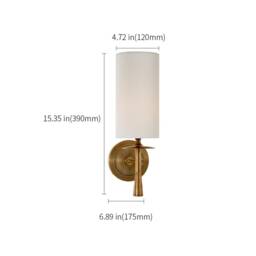 Modern Linen Shade Wall Sconce Black Or Gold Bathroom Vanity Light - thumbnail 4