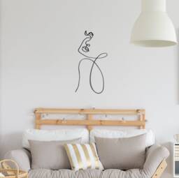 Woman Face Metal Wall Art Home Decor, Modern Wire Living Room Bedroom Homemade Hangings 30Th Birthday Gift For Women - thumbnail 1
