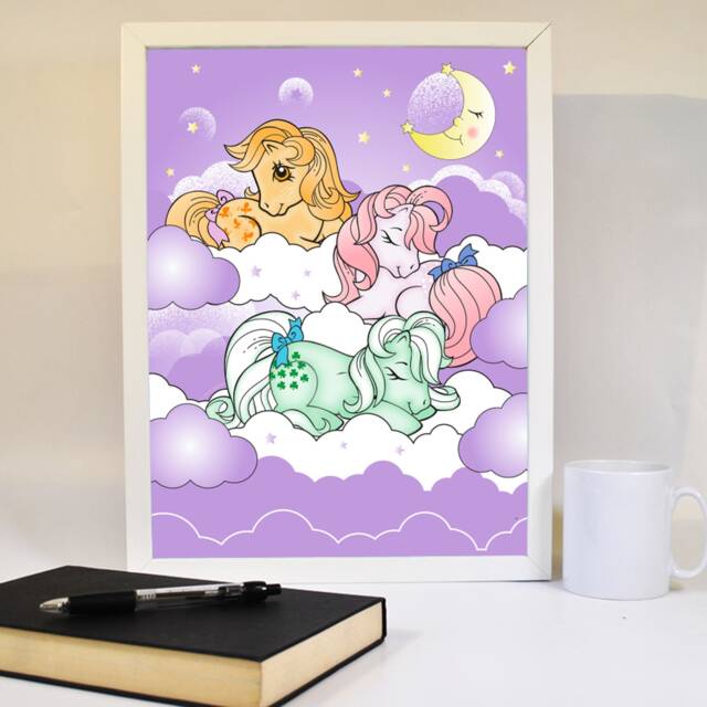 My Little Pony Print - Purple Clouds Kids Wall Art Decor