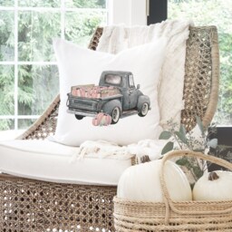 Fall Pillow Cover // Truck {style 1} Autumn Thanksgiving Home Decor Farmhouse - thumbnail 2