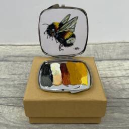 Bee Painting, Bumblebee, Bee Gifts, Miniature Bumblebee Family, Acrylic Original Art, Christmas Gift, Stocking Filler - thumbnail 3