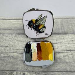 Bee Painting, Bumblebee, Bee Gifts, Miniature Bumblebee Family, Acrylic Original Art, Christmas Gift, Stocking Filler - thumbnail 2
