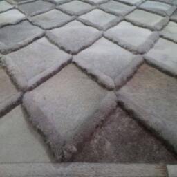 Patchwork Cowhide & Sheep Skin Rug. Free Shipping - Model Diamond, Mix Of Greys & Light Beiges 6' X 8' - thumbnail 3
