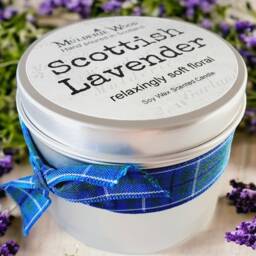 Lavender Candle Scottish Scotland Scots Highland Vegan Handmade Soy + Free Cotton Gift Bag - thumbnail 2