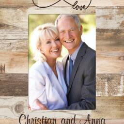 Personalized Anniversary Photo Frame - Engraved Wood Wedding Picture Designed Frame Love Pallet - thumbnail 2