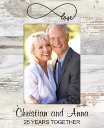 Personalized Anniversary Photo Frame - Engraved Wood Wedding Picture Designed Frame Love Pallet - thumbnail 1