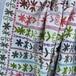 Handmade Vintage Suzani Kantha Quilt Reversible Floral Embroidery Cotton Boho Bedspread Blanket - thumbnail 2