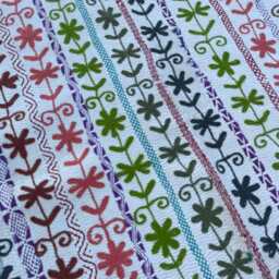 Handmade Vintage Suzani Kantha Quilt Reversible Floral Embroidery Cotton Boho Bedspread Blanket - thumbnail 4