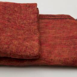 Ruby Orange Yak Wool Blanket Hand-Loomed Nepal Travel Shawl - thumbnail 2