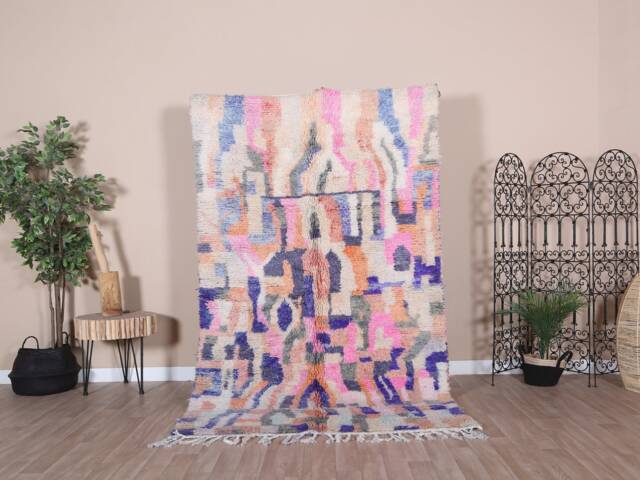 Pink Moroccan Rug, Soft Boujaad 5x8 Ft - image 1