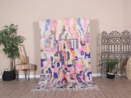 Pink Moroccan Rug, Soft Boujaad 5x8 Ft - thumbnail 1