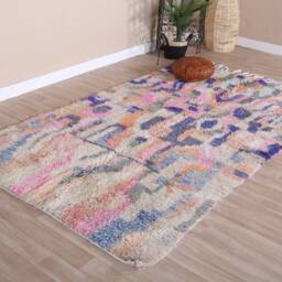 Pink Moroccan Rug, Soft Boujaad 5x8 Ft - thumbnail 3