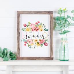 Summer Print Trio - Colourful Wall Art For Gallery Walls, Entryway Or Kitchen, Hello Summer, Watering Can, Seasonal Florals, Bright Deco - thumbnail 2
