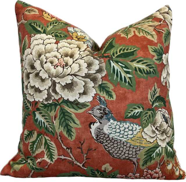 Colefax & Fowler Chilgrove Red Cushion Cover Pillow Double Sided - image 1