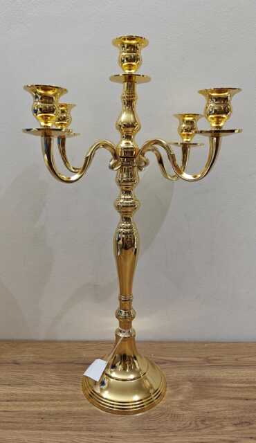 80cm 5 Arm Gold Candelabra Metal Candle Holder - image 1