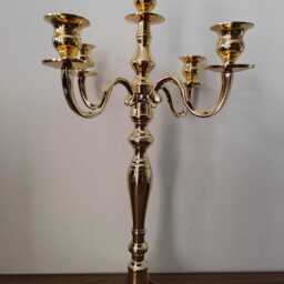 80cm 5 Arm Gold Candelabra Metal Candle Holder - thumbnail 3