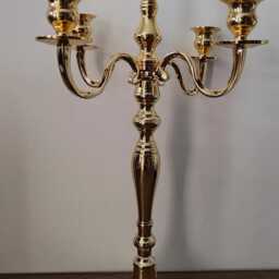 80cm 5 Arm Gold Candelabra Metal Candle Holder - thumbnail 2