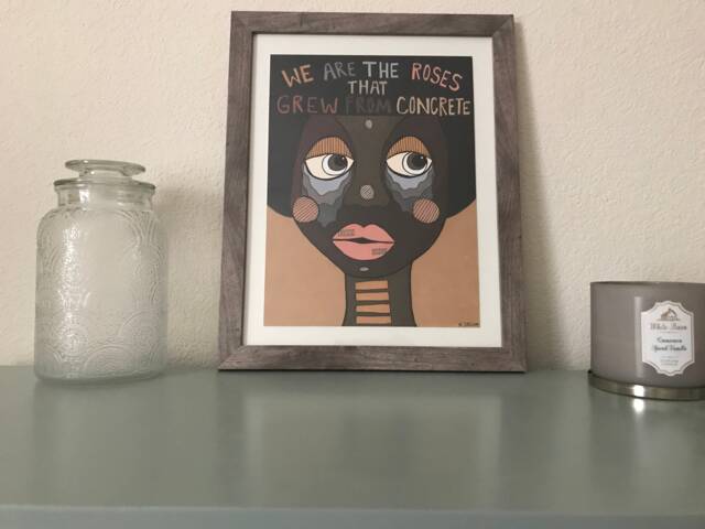 Roses X Concrete Print Framed - image 1