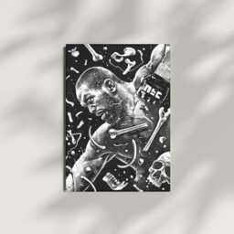 Jon Jones Ufc Skull Art Print - Minimalist Mma Fighter Silhouette Gym Decor - thumbnail 3