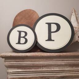 30cm Round Letter @ Sign, Monogram, Initial, Wall Art, Home Decor, Rustic Letters, All Letters Available, Inc Ampersand, Typewriter Style - thumbnail 3